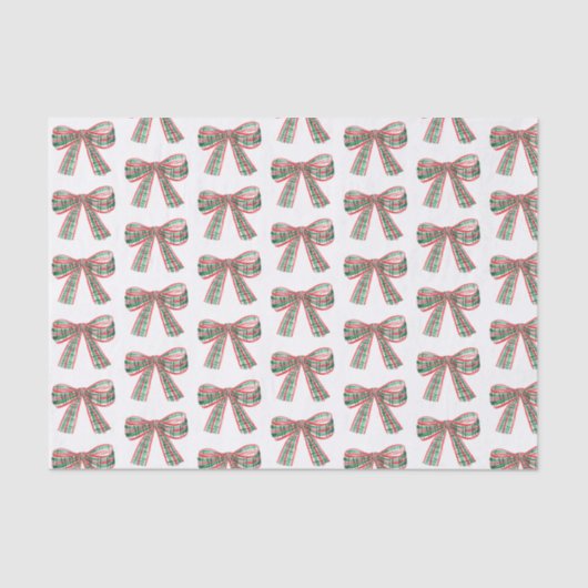 Weihnachtsmann Kariert Bow Seidenpapier (Vorderseite)