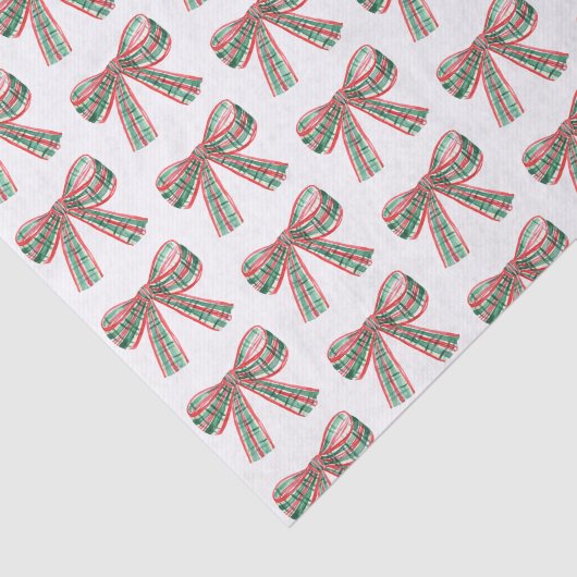 Weihnachtsmann Kariert Bow Seidenpapier (Ausschnitt)
