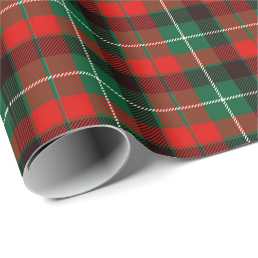 Weihnachtsmann Kariert Geschenkpapier (Rolleneckpunkt)