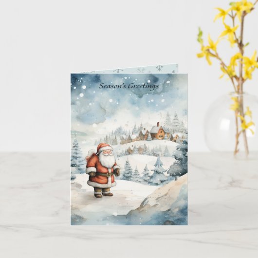 Weihnachtsmann Karte (Gelbe Blume)