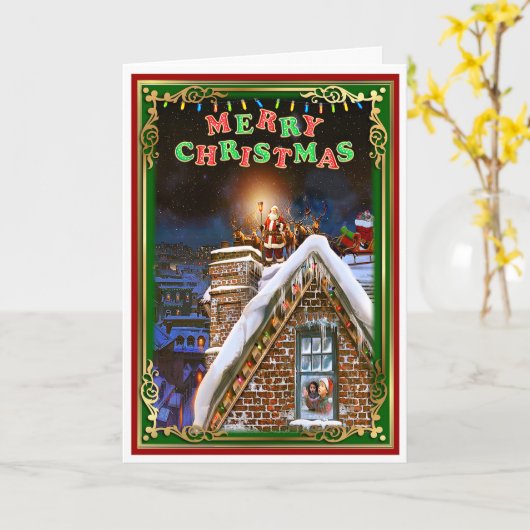 Weihnachtsmann Karte (Gelbe Blume)