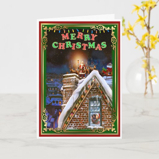 Weihnachtsmann Karte (Gelbe Blume)