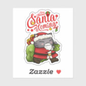 Weihnachtsmann-Katze Aufkleber (Blatt)