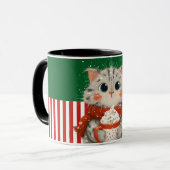 Weihnachtsmann-Katze mit Kakaotasse Tasse (Vorderseite Links)