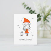 Weihnachtsmann Katze Niedlich Funny Cartoon Postkarte (Stehend Vorderseite)