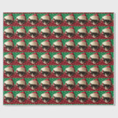Weihnachtsmann-Katzen-Packpapier Geschenkpapier (Flach)