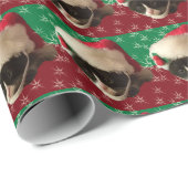 Weihnachtsmann-Katzen-Packpapier Geschenkpapier (Rolleneckpunkt)