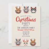 Weihnachtsmann-Katzenbilder Einladung (Rückseite)