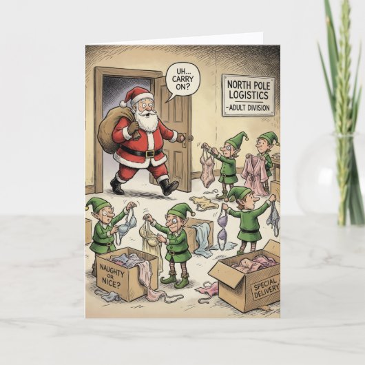 Weihnachtsmann kennt "das Geheimnis" Karte (Vorderseite)