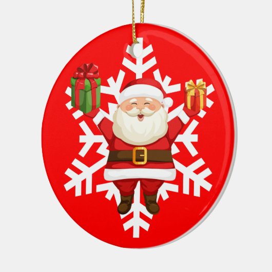Weihnachtsmann Keramik Ornament (Links)