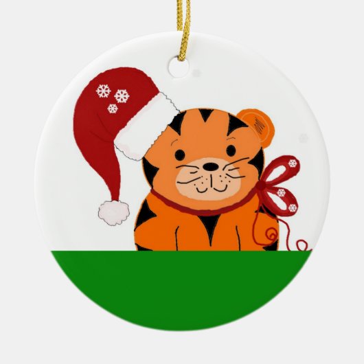 Weihnachtsmann Keramik Ornament (Vorne)