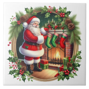 Weihnachtsmann-Keramikfliese Fliese