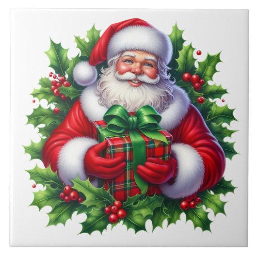 Weihnachtsmann-Keramikfliese Fliese (Vorderseite)