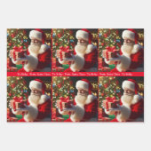 Weihnachtsmann Kind den Namen Weihnachten hinzufüg Geschenkpapier Set (Vorderseite)