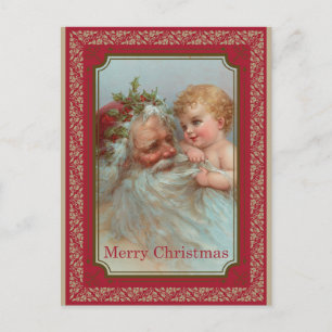 Weihnachtsmann Kind Frohe Weihnachten Postkarte