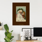 Weihnachtsmann & Kind Vintage-Kunst Poster (Heimbüro)