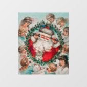 Weihnachtsmann & Kinder frohe Weihnachten Fensteraufkleber (Blatt)