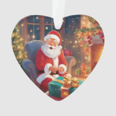 Weihnachtsmann, Kinder nennen Weihnachten Foto Her Ornament (Rückseite)