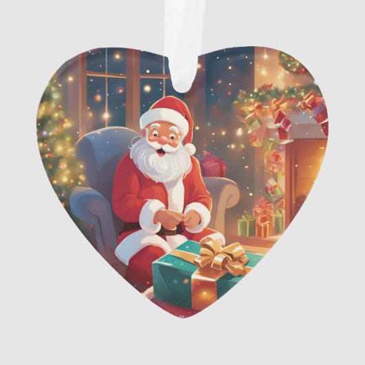 Weihnachtsmann, Kinder nennen Weihnachten Foto Her Ornament (Rückseite)