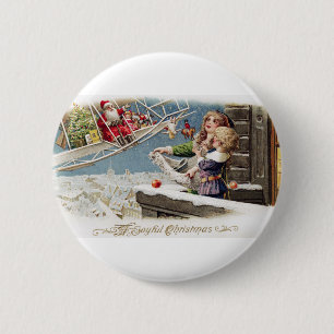 Weihnachtsmann Kinder Weihnachten Vintage Button