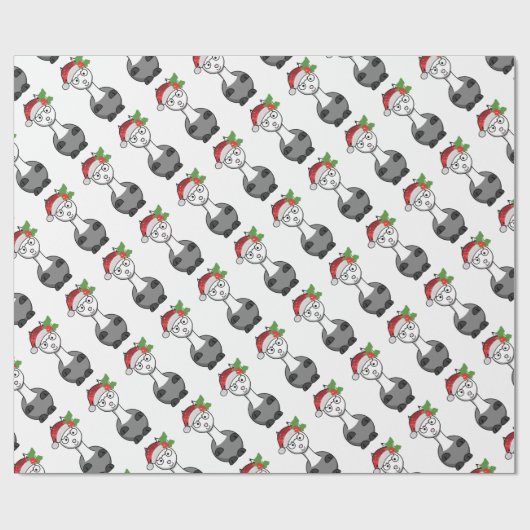 Weihnachtsmann-Klaus Alpaka Geschenkpapier (Flach)