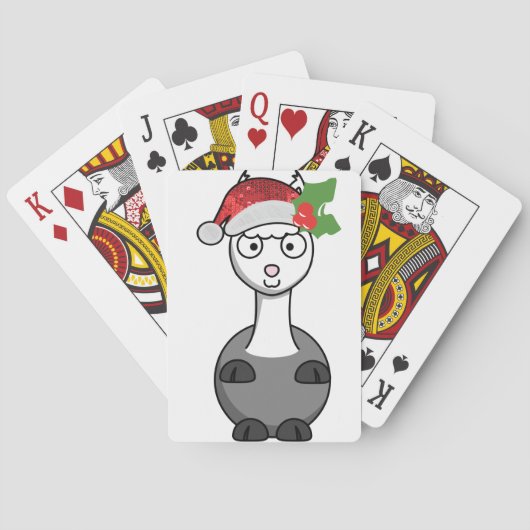 Weihnachtsmann-Klaus Alpaka Spielkarten (Rückseite)