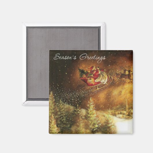 Weihnachtsmann - Kleine Geschenk Magnet (Vorderseite/Rückseite)