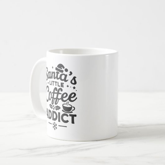 Weihnachtsmann - Kleiner Kaffeekünstler - Funny Ch Kaffeetasse (Vorderseite Links)