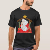Weihnachtsmann kniet mit dem Baby Jesus T-Shirt (Vorderseite)