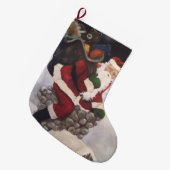 Weihnachtsmann kommt durch den Schornstein Großer Weihnachtsstrumpf (Vorderansicht (hängend))