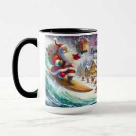 Weihnachtsmann kommt in die Weihnachtsfeiertage de Tasse