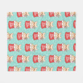 Weihnachtsmann kommt mit einem Frenchie Fleecedecke (Vorderseite (Horizontal))