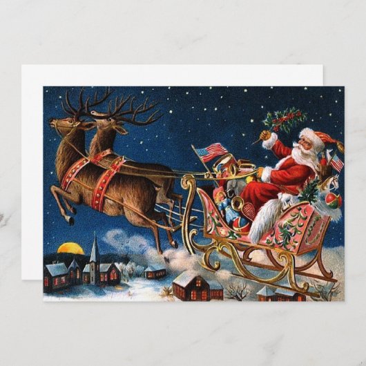 Weihnachtsmann kommt zur Stadt Einladung (Vorne/Hinten)