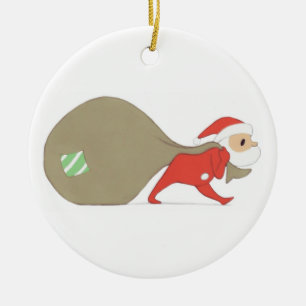 Weihnachtsmann kommt zur Stadt {Verzierung} Keramikornament