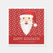 Weihnachtsmann Kopf auf Rot und Individuelle Name Serviette (Vorderseite)