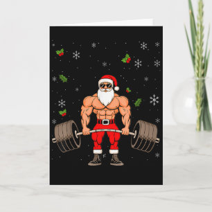 Weihnachtsmann Krafttraining Weihnachten Fitnessst Karte