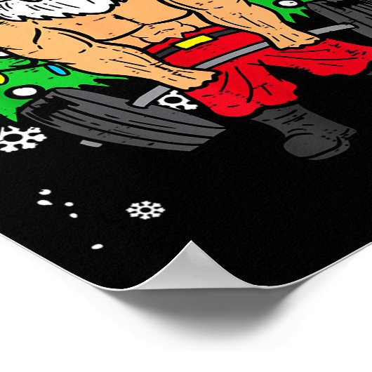 Weihnachtsmann-Krafttraining Xmas Gewichtheben Fit Poster