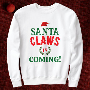 Weihnachtsmann Krallen kommen Familie Personalisie Sweatshirt