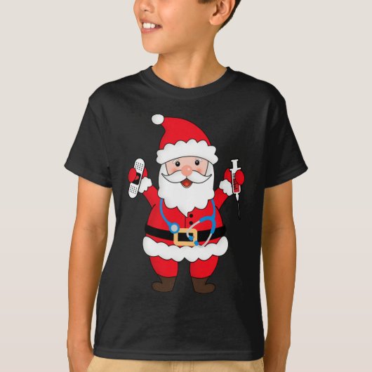 Weihnachtsmann Krankenpflege mit Stethoskop und s T-Shirt (Vorderseite)