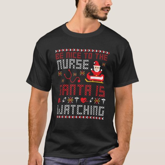 Weihnachtsmann-Krankenschwester Ugly Weihnachtskra T-Shirt (Vorderseite)
