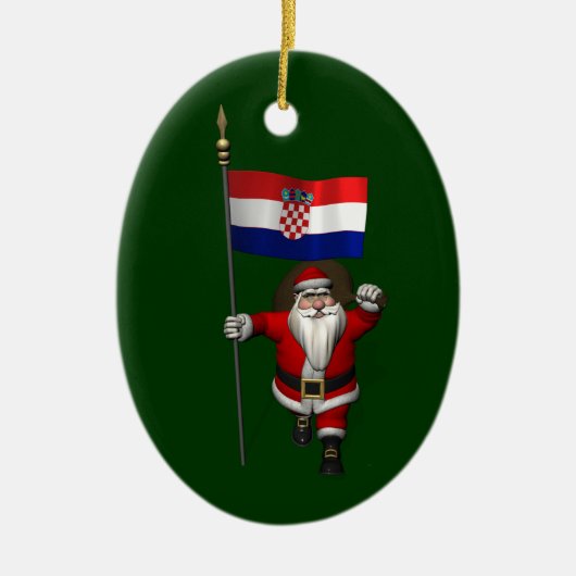 Weihnachtsmann Kroatien besuchen Keramik Ornament (Vorne)