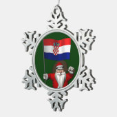 Weihnachtsmann Kroatien besuchen Schneeflocken Zinn-Ornament (Rechts)