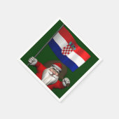 Weihnachtsmann Kroatien besuchen Serviette (Ecke)