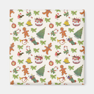 Weihnachtsmann, Kuchen und Lebkuchen Mann Magnet
