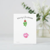 Weihnachtsmann Kuss Feiertagspostkarte (Stehend Vorderseite)