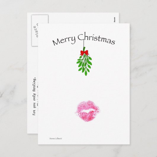 Weihnachtsmann Kuss Feiertagspostkarte (Vorne/Hinten)