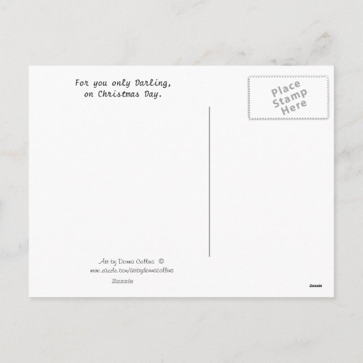 Weihnachtsmann Kuss Feiertagspostkarte (Rückseite)