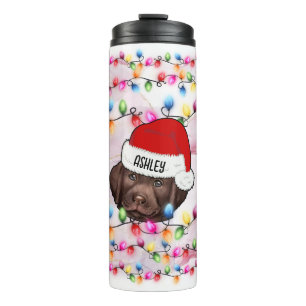 Weihnachtsmann Labrador Retriever Hundekopf Thermosbecher