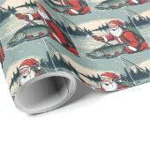 Weihnachtsmann Lachsforelle Weihnachten Geschenkpapier (Rolleneckpunkt)