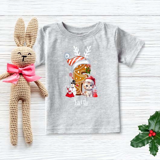 Weihnachtsmann-Lebkuchen-Brief F Girl Baby T-shirt